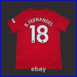 Bruno Fernandes Signed 19/20 Manchester United Shirt Framed