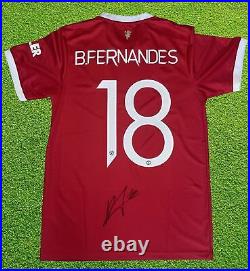 Bruno Fernandes Signed 2021/22 Manchester United Home Shirt