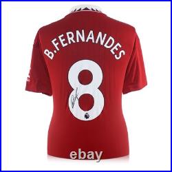 Bruno Fernandes Signed Manchester United 2022-23 Football Shirt. Standard Frame Bruno Fernandes Signed Manchester United 2022-23 Football Shirt. Standard Frame