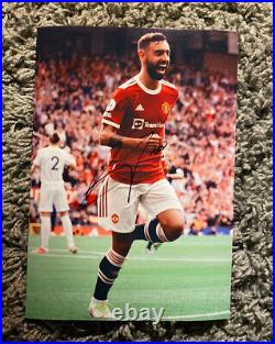 Bruno Fernandes Signed Manchester United Premier League 12x8 Photo Exact Proof