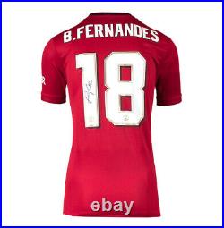 Bruno Fernandes Signed Manchester United Shirt 2020-2021, Number 18 MUFC