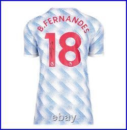 Bruno Fernandes Signed Manchester United Shirt Away, 2021-2022, Number 18 Gi