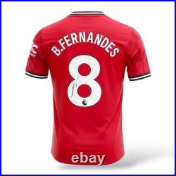 Bruno Fernandes Signed Manchester United Shirt MUFC COA Included