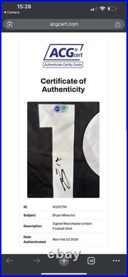 Bryan Mbeumo Signed Shirt ACG Authentication Proof Manchester United