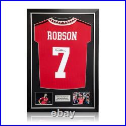 Bryan Robson Hand Signed Manchester United Home Shirt In Deluxe Classic Frame