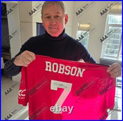 Bryan Robson Hand Signed Manchester United Home Shirt In Deluxe Classic Frame