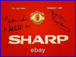 Bryan Robson Norman Whiteside Signed Manchester United Retro Final 1985 Shirt