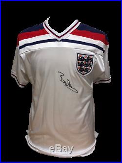 Bryan Robson Signed England Retro Football Shirt See Proof Coa Manchester United