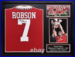 Bryan Robson Signed Manchester United Football Shirt See Proof + Coa