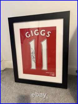 COA Framed Ryan Giggs Signed Manchester United Print Number 11