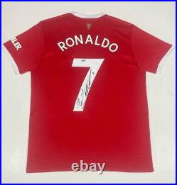 CRISTIANO RONALDO Autographed Manchester United 2021 Red Jersey FANATICS