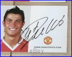 CRISTIANO RONALDO Manchester United Hand Signed Club Card Photo Man Utd Rare