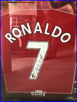 CRISTIANO RONALDO SIGNED Framed Manchester United 2008 Shirt COA photo proof
