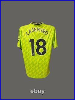 Casemiro Manchester United Signed 22/23 Football Third Shirt COA