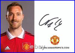 Christian Eriksen Manchester United Man Utd 6x4 Photo Club Card Autograph + COA