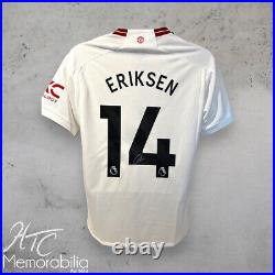 Christian Eriksen Signed 23/24 Manchester United Third Football Shirt COA