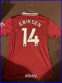 Christian Eriksen Signed Manchester United 22/23 home shirt WITH COA