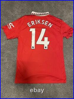 Christian Eriksen Signed Manchester United Football Club home shirt Denmark