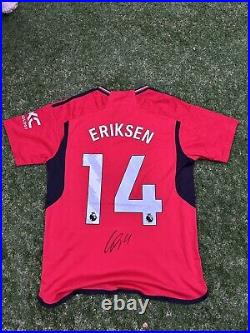 Christian Eriksen Signed Manchester United Shirt Denmark Autograph