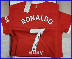 Cristiano Ronaldo Autograph Manchester United 2021 Red Jersey Fanatics Coa Auto