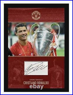 Cristiano Ronaldo Autograph & Manchester United Framed Montage COA (Signed) A3