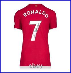 Cristiano Ronaldo Back Signed Manchester United 2021-22 Home Shirt In Hero Frame
