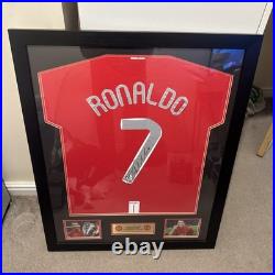 Cristiano Ronaldo CR7 Signed & Deluxe Framed Manchester United Shirt