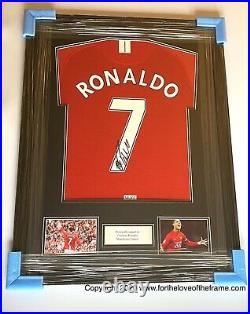Cristiano Ronaldo Hand Signed Framed Manchester United Football Shirt Jersey&COA