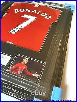 Cristiano Ronaldo Hand Signed Framed Manchester United Football Shirt Jersey&COA