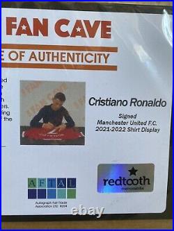 Cristiano Ronaldo Hand Signed Manchester United 2021-22 Shirt withCOA Deluxe Frame