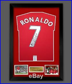 Cristiano Ronaldo Hand Signed Manchester United Fc Football Shirt In A Frame