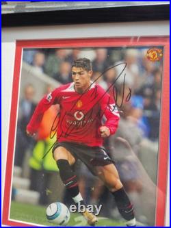 Cristiano Ronaldo Hand Signed Manchester United Photo Framed Mounted Autograph