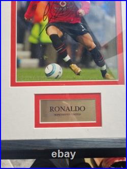 Cristiano Ronaldo Hand Signed Manchester United Photo Framed Mounted Autograph