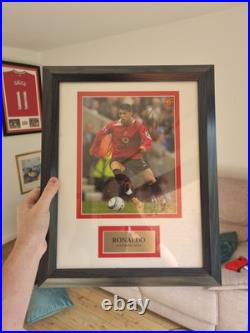 Cristiano Ronaldo Hand Signed Manchester United Photo Framed Mounted Autograph