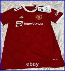 Cristiano Ronaldo Manchester United Hand Signed Shirt 2021/22 ADIDAS M BNWT COA Cristiano Ronaldo Manchester United Hand Signed Shirt 2021/22 ADIDAS M BNWT COA