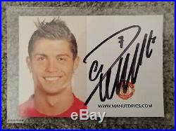Cristiano Ronaldo Manchester United (Man Utd) Signed Club Card Extremely Rare
