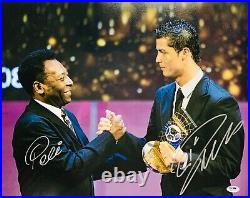 Cristiano Ronaldo & Pele Autographed 16x20 Photo Signed PSA DNA LOA
