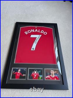 Cristiano Ronaldo Signed 22/23 Manchester United HOME shirt with coa + 3 photos