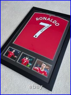 Cristiano Ronaldo Signed 22/23 Manchester United HOME shirt with coa + 3 photos
