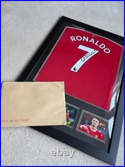 Cristiano Ronaldo Signed 22/23 Manchester United HOME shirt with coa + 3 photos