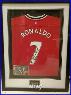Cristiano Ronaldo Signed Authentic Manchester United Jersey Framed