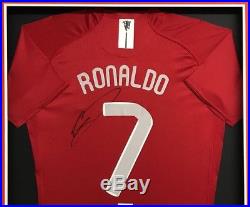 Cristiano Ronaldo Signed & FRAMED Manchester United JERSEY AFTAL COA (WOF)