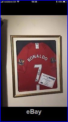 Cristiano Ronaldo Signed Framed Shirt Manchester United Genuine