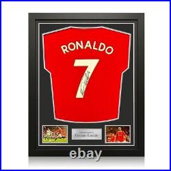 Cristiano Ronaldo Signed Manchester United 2022-23 Football Shirt. Frame