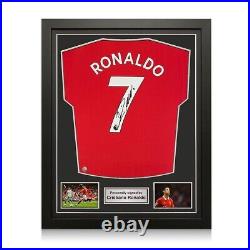 Cristiano Ronaldo Signed Manchester United 2022-23 Football Shirt. Framed