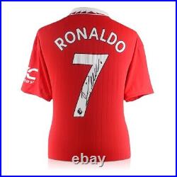 Cristiano Ronaldo Signed Manchester United 2022-23 Football Shirt. Framed