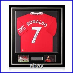 Cristiano Ronaldo Signed Manchester United 2022-23 Shirt. Deluxe Frame