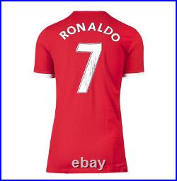 Cristiano Ronaldo Signed Manchester United Shirt DNA 3-Stripes T-Shirt, Number