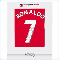 Cristiano Ronaldo Signed Manchester United Shirt DNA 3-Stripes T-Shirt, Number