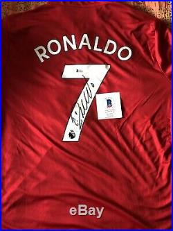 Cristiano Ronaldo Signed Manchester United Soccer Jersey Auto BAS Beckett ManU
